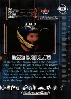2000 Fleer Adrenaline - Gold #89 Dave Brumlow Back